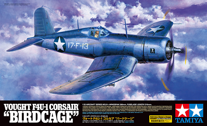 Tamiya 60324 1:32 Vought F4U1 Corsair Birdcage Military Aircraft Plane Model Kit