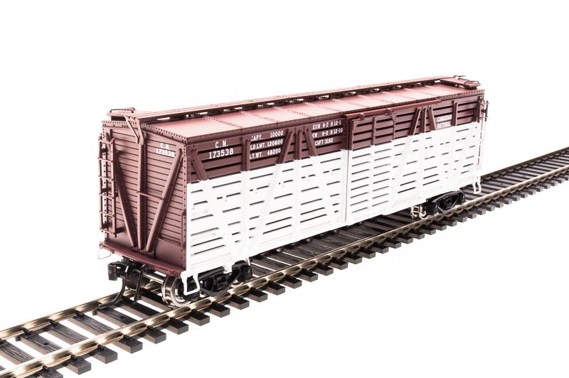 Broadway Limited 2521 HO Canadian National PRR K7 Stock Car with Cattle Sound