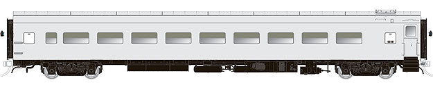Rapido Trains 100089 HO Undecorated CC&F Lightweight Coach w/Skirts