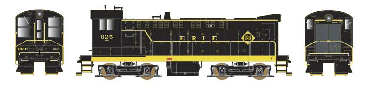 Bowser 23965 HO Erie Baldwin S-12 Diesel Locomotive w/ DCC & LokSound #625