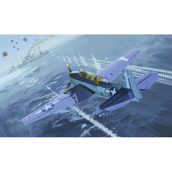 Academy 12285 1:48 TBM-3 USS Bunker Hill Torpedo Bomber Military Plane Kit