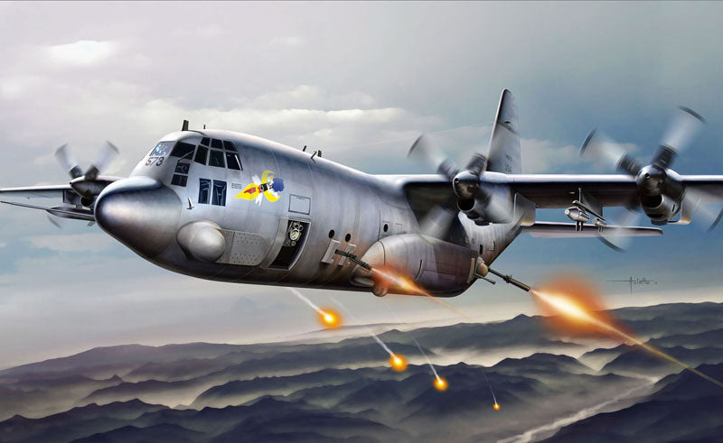 Italeri 1310 1:72 AC130H Spectre Military Aircraft Plane Model Kit