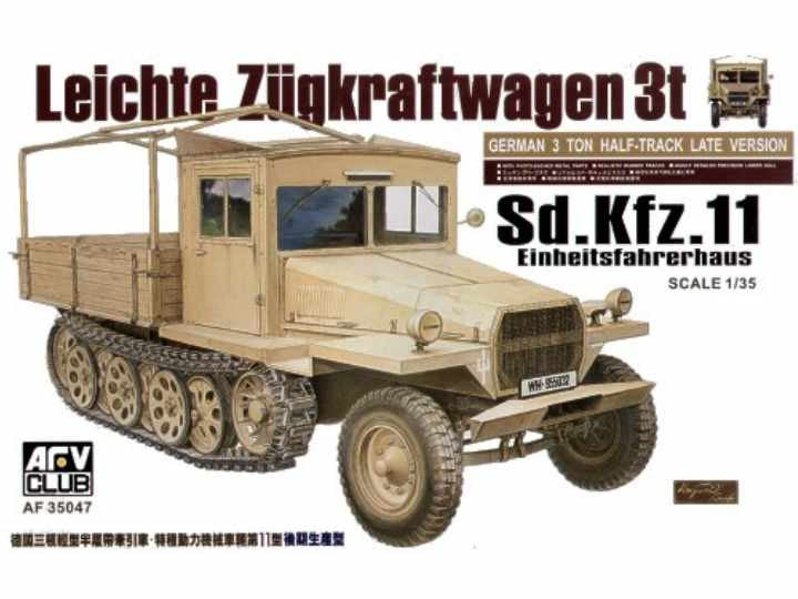 AFV Club AF35047 1:35 SdKfz 11 3-Ton Halftrack Late Type w/Wood Cab