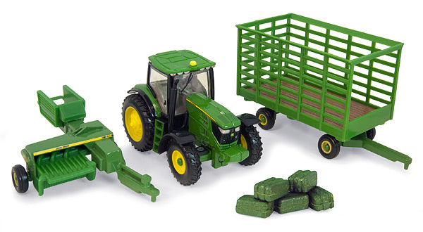 Ertl 45439 1:64 John Deere 6210 Tractor with Baler and Wagon