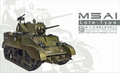 AFV Club AF35161 1:35 M5A1 Stuart Light Late Type Military Tank Model Kit