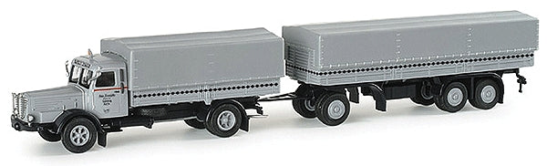 Herpa 153393 1:87 Buessing 8M Truck Fehrenktr Tractor Double Trailer Truck