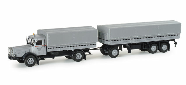 Herpa 153393 1:87 Buessing 8M Truck Fehrenktr Tractor Double Trailer Truck