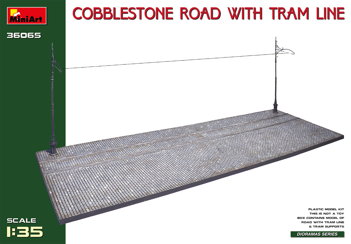 MiniArt 36065 1:35 Cobblestone Road with Tram Line Plastic Model Kit