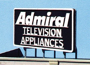 Blair Line 1506 Z, N, HO Admiral Television Appliances Laser-Cut Billboard Kit
