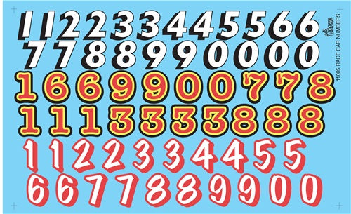 Gofer Racing 11005 1:24-1:25 Old-School Race Car Numbers