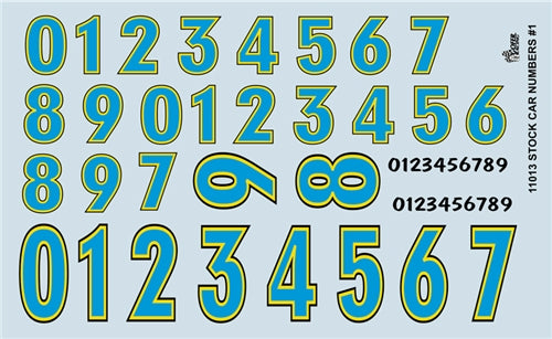Gofer Racing 11013 1:24-1:25 Stock Car Numbers #1 (Blue)