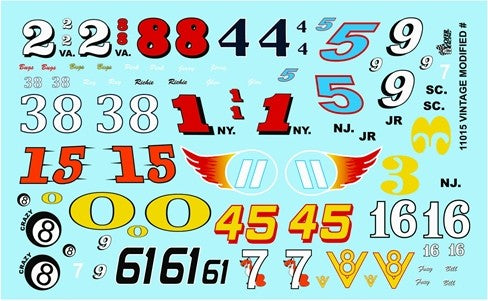 Gofer Racing 11015 124-1:25 Vintage Modified Car Numbers