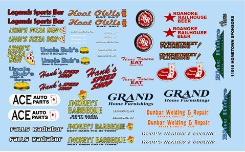 Gofer Racing 11016 1:24-1:25 Hometown Sponsor Logos #1