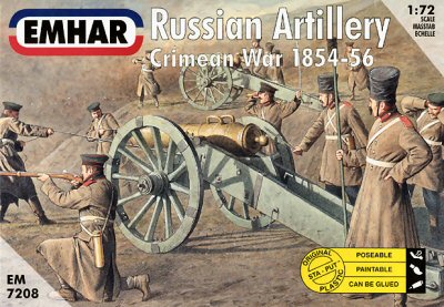 Emhar 7208 1:72 Crimean War 1854-56 Russian Artillery (27) w/3 Guns