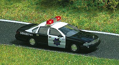 Busch 5621 HO 1:87 Chevrolet w Flashing Lights Police Car Emergency Vehicle