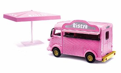 Busch 41964 Citroen H Bistro Vendor Truck W/Umbrella (Box of 2)