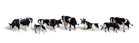Woodland Scenics A1863 HO Holstein Cows & Calve Figures (Set of 11)
