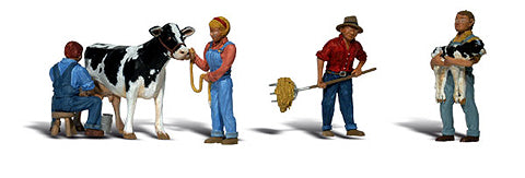 Woodland Scenics A1887 HO Scenic Accents Dairy Farmers Figures (Set of 6)