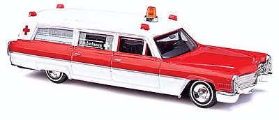 Busch 42914 HO White & Red 70 Cadillac Station Wagon Ambulance