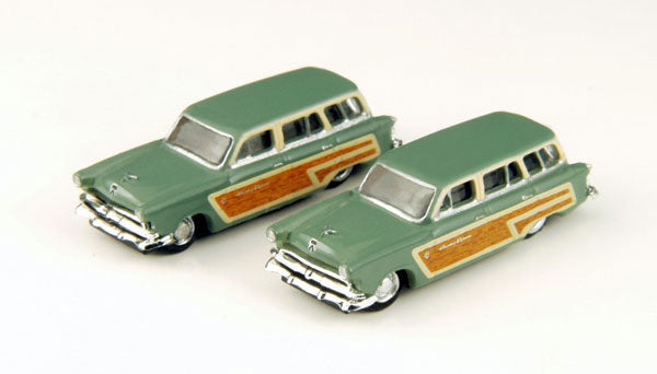 Classic Metal Works 50318 N Mini Metals Green 1953 Ford Country Squire Wagons