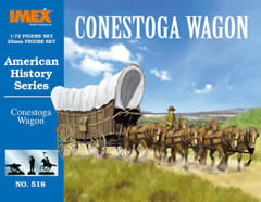 Imex 518 1:72 Conestoga Wagon with Horses & Figures Set