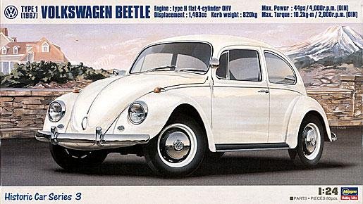 Hasegawa 21203 1:24 Type 1 1967 Volkswagen Beetle Car Plastic Model Kit