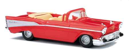 Busch 45007 HO 1957 Red Chevrolet Bel Air Cabrio Convertible
