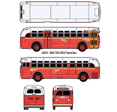 Classic Metal Works 32313 HO Mini Metals PE-LA GMC TDH-3610 Transit Bus
