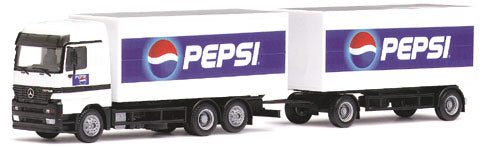 Herpa 187107 HO Mercedes-Benz Actros Semi Pepsi Piggy Back