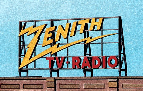 Blair Line 2527 HO, S, O Zenith TV-Radio Laser-Cut Billboard Kit