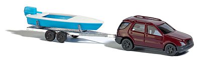 Busch 8334 1:160 N Mercedes-Benz M-Klasse SUV with Boat & Trailer