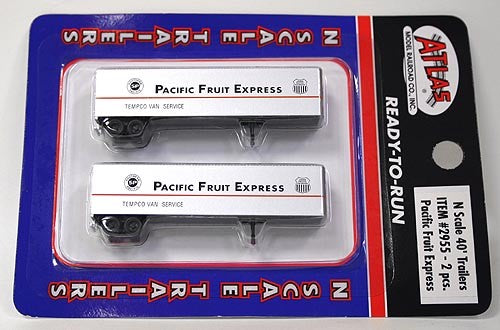 Atlas 2955 1:160 N Pacific Fruit Express 40' Trailer (Pack of 2)