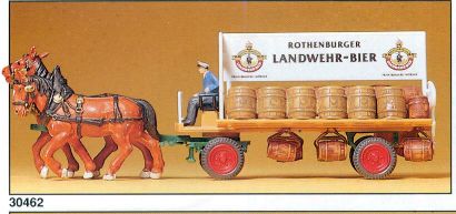 Preiser 30462 HO 1890’s Beer Wagon Figures with Accessories (Set of 3)