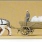 Preiser 30470 HO Driver & Horses Figures with Cargo Wagon & Sacks
