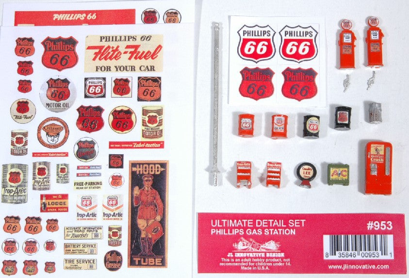 JL Innovative Design 953 HO Ultimate Detail Set, Phillips 66 Gas Station