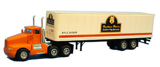 Model Power 15005 1:87 SP Golden Pig Service Short Haul Tractor w/Box Trailer