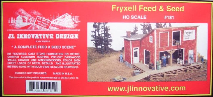 JL Innovative Design 181 HO Scale Fryxell Feed & Seed Building Kit