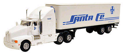 Model Power 18000 HO Santa Fe T600 Long Haul Tractor W/STD Box Trailer ATSF