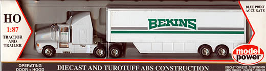 Model Power 21003 1:87 HO Bekins Long Haul Tractor w/Racing Trailer