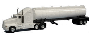 Model Power 25002 1:87 HO Unlettered White Long Haul Tractor w/Tank