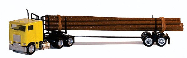 Herpa 6424 1:87 Yellow FLB Log Truck Tractor Trailer