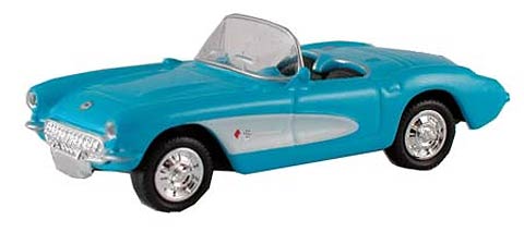 Model Power 19258 1:87 Blue w/White Details 1957 Corvette