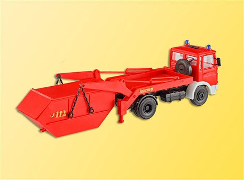 Kibri 18201 HO MAN Fire Brigade Truck w/Tipper Bucket Trailer Plastic Model Kit