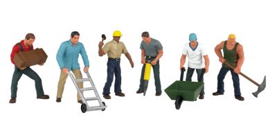 Bachmann 33155 O Scene Scapes Construction Workers Figures (Set of 6)