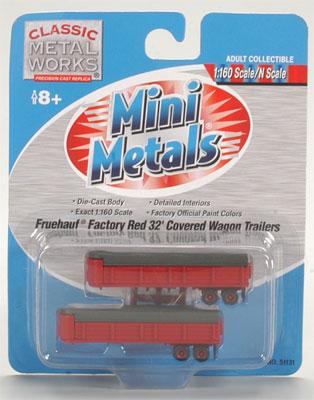 Classic Metal Works 51131 N Mini Metals 32' Covered Wagon Trailers (Pack of 2)