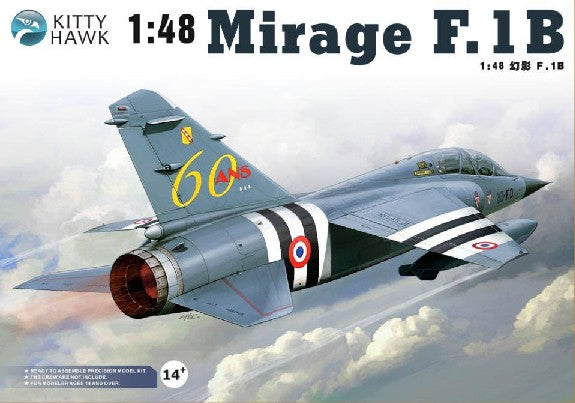 Kitty Hawk Models 80112 1:48 Dassault Mirage F.1B Fighter Aircraft Plastic Kit