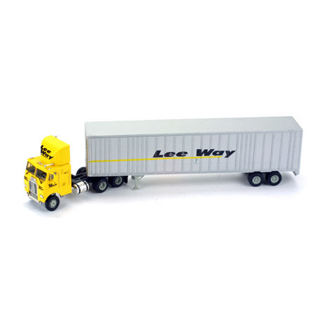 Athearn 91084 HO Scale RTR Lee Way 48' Wedge Trailer and Freightliner