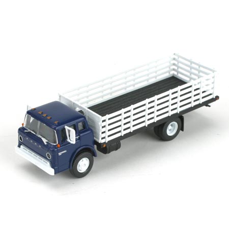 Athearn 02723 HO Scale Navy Blue Ford C-Series Single Axle W/Stake Body Truck