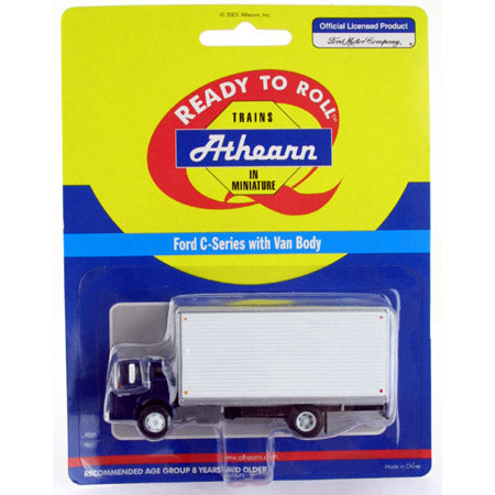 Athearn 02743 HO Navy/White Ford C-Series W/Van Body Ready to Roll