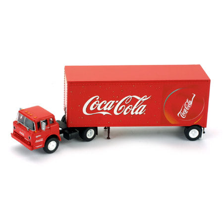 Athearn 8240 HO Red Ford C Tractor W/28' Pup Trailer Coca-Cola Disc Icon